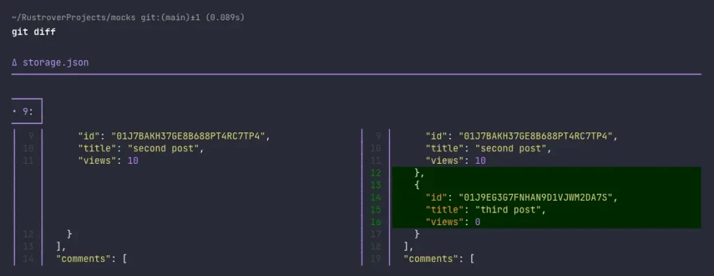 delta git diff